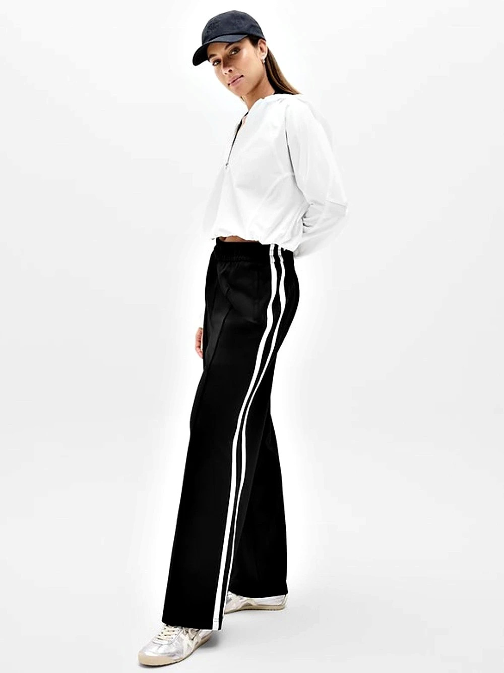 ATHLETA TEMPO MID RISE WIDE LEG TRACK PANT size Medium Tall